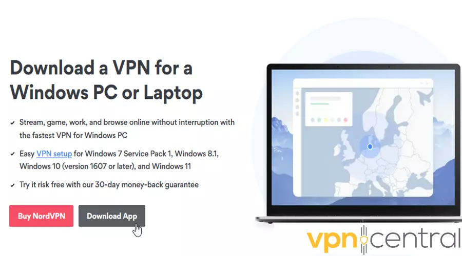 NordVPN download page