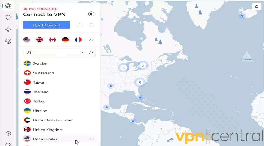 NordVPN server list