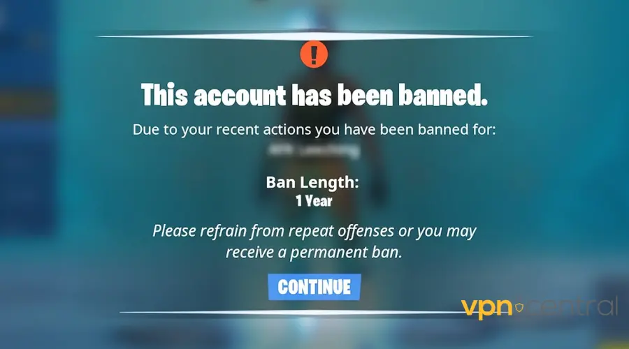 fortnite this account has been banned