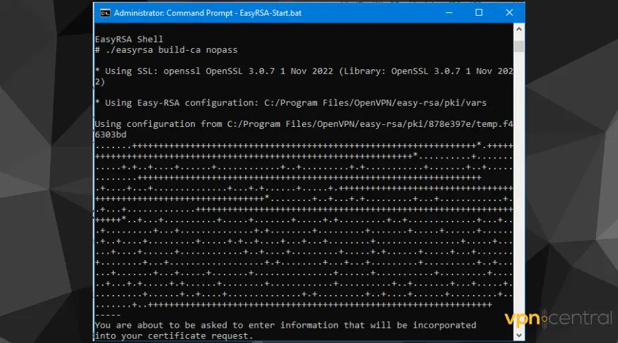 generate openvpn certification keys on pc using cmd