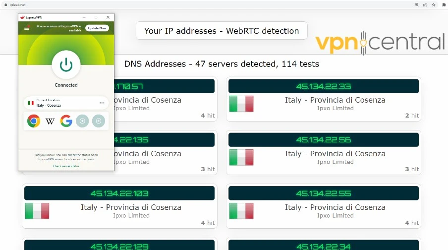 DNS leaks ExpressVPN