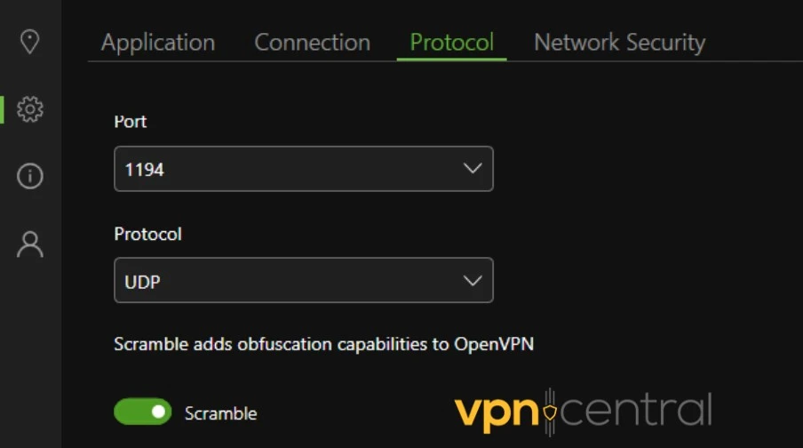 IPVanish Scramble protocol