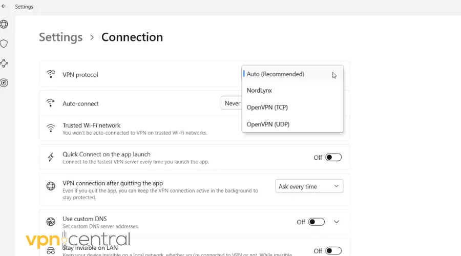 nordvpn protocols