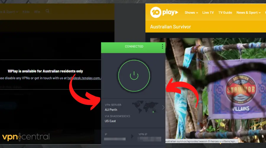 watch australian survivor with VPN