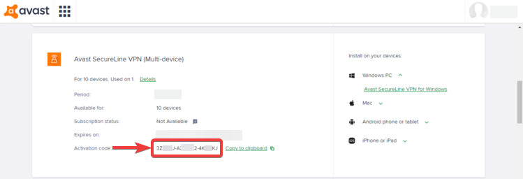 avast secureline activation code