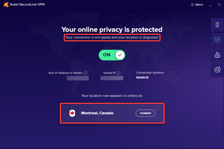 avast online privacy is protected