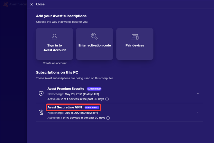 avast secureline vpn