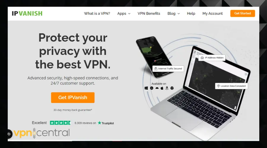 ipvanish home page