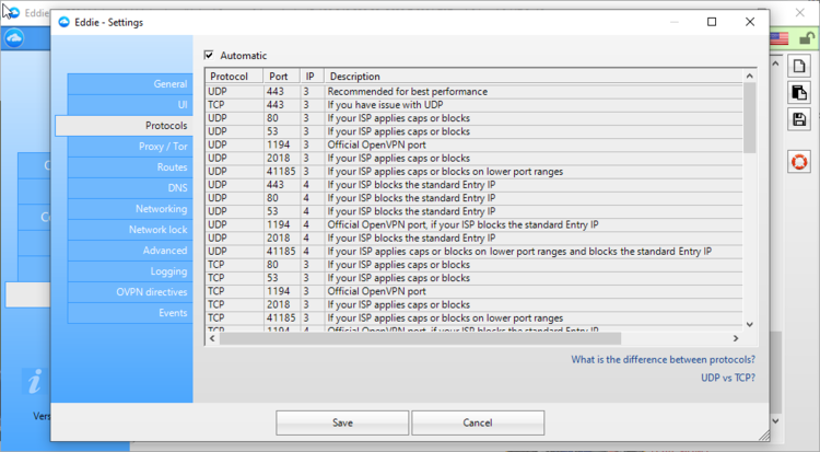 Eddie Settings Protocols