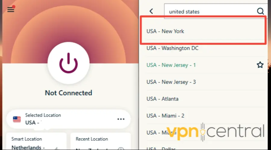 ExpressVPN New York search