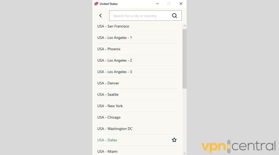 ExpressVPN US servers