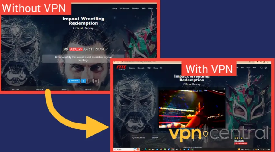fite tv without vpn and with vpn 