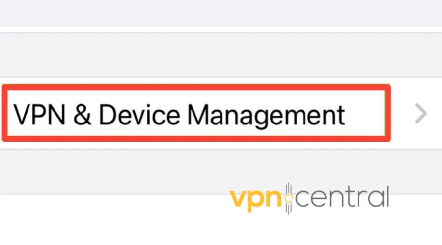 iphone vpn device management