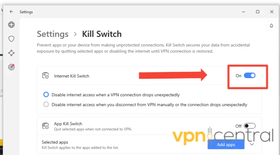 enable security killswitch