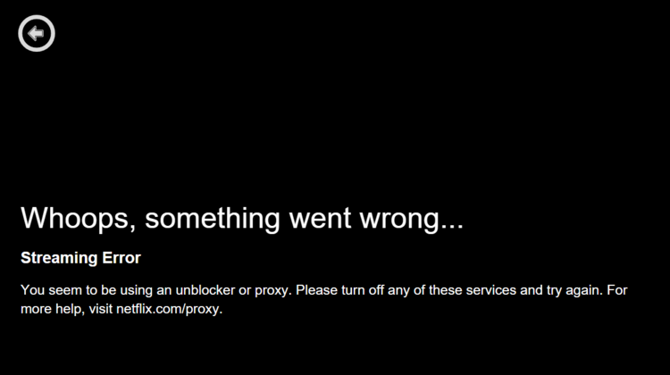 Netflix streaming error