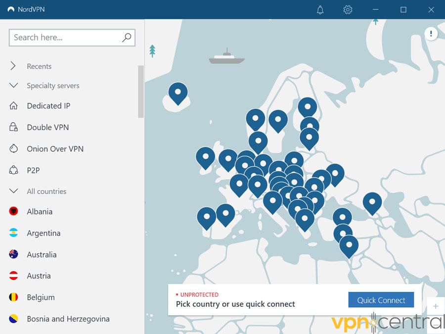 NordVPN server locations