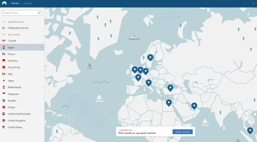 NordVPN all countries