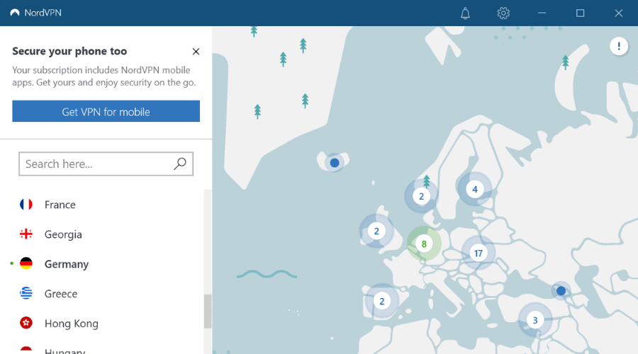 NordVPN locations