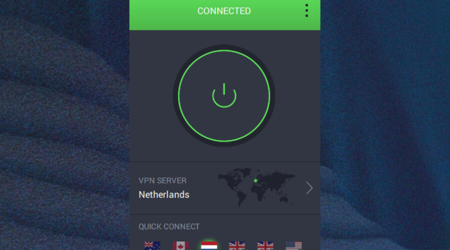 pia vpn connected to dutch server