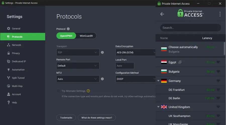 PIA protocols