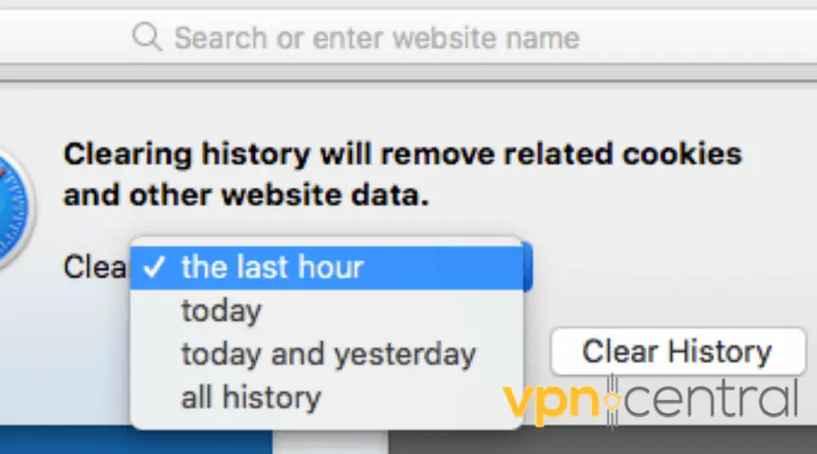 safari browser clear history