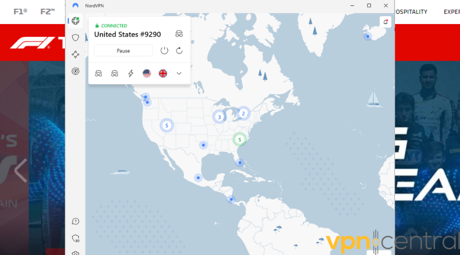 nordvpn f1 tv