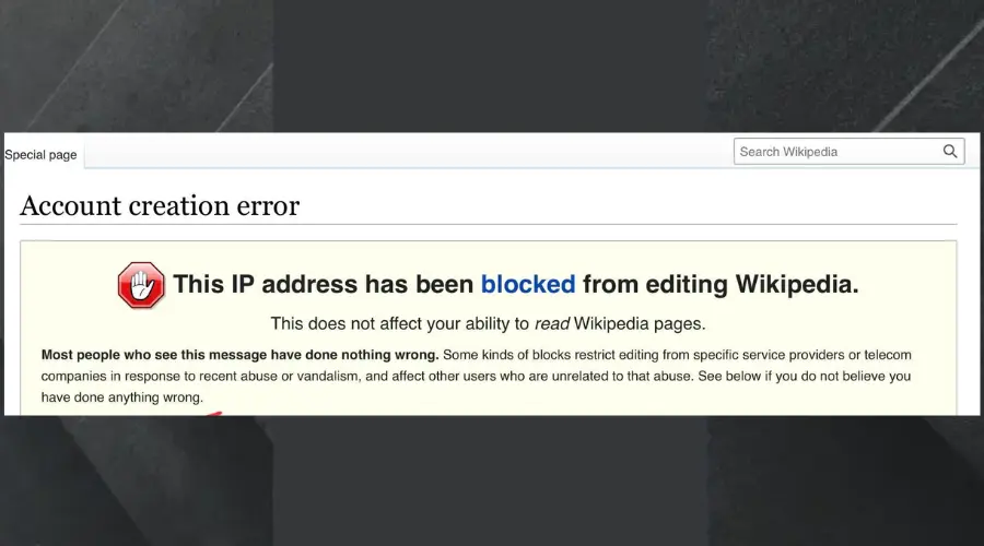 this ip address has been blocked from editing wikipedia reddit