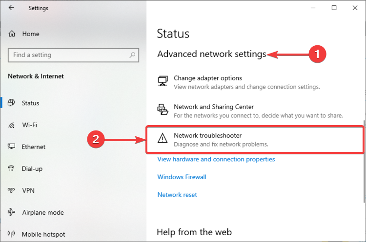 windows 10 network troubleshooter