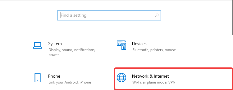 windows 10 settings network and internet