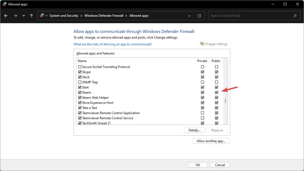 firewall exceptions click steam