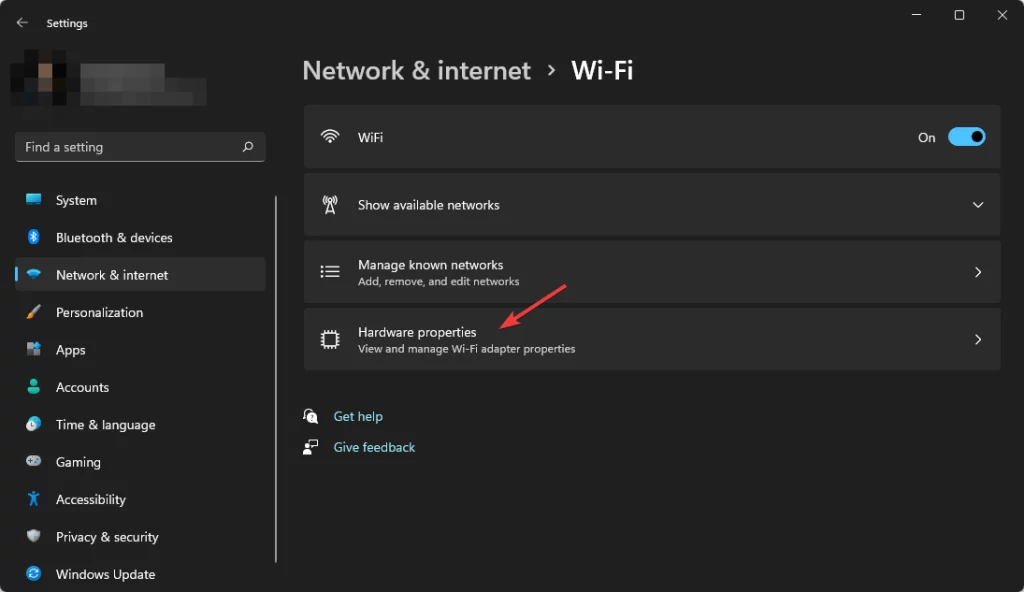 wifi hardware properties