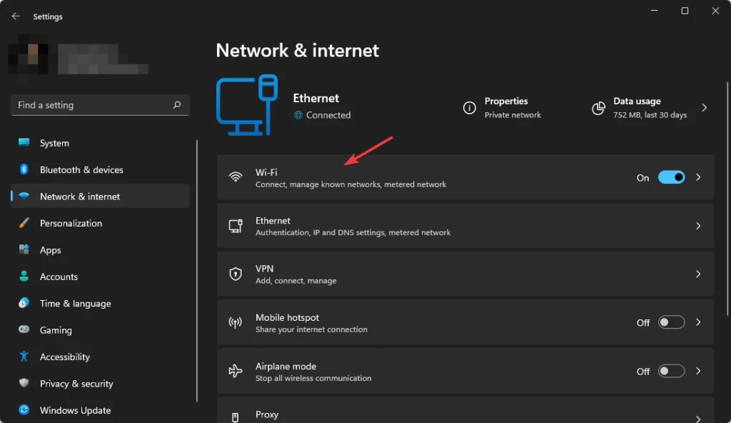 windows network and internet wifi settings