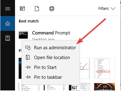 command prompt run as administrator