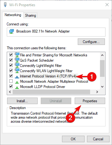 wifi properties ipv4