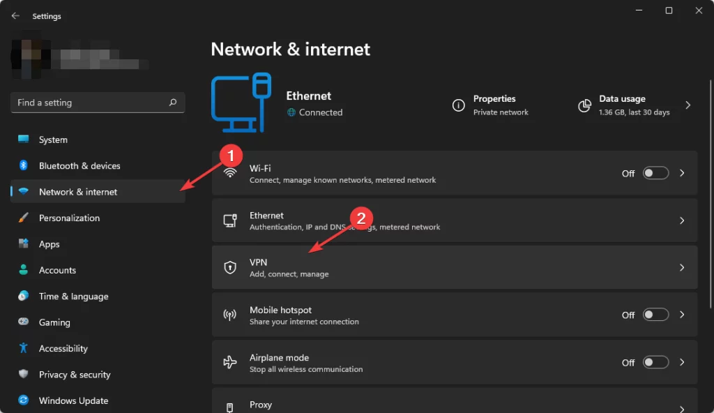 windows network and internet settings