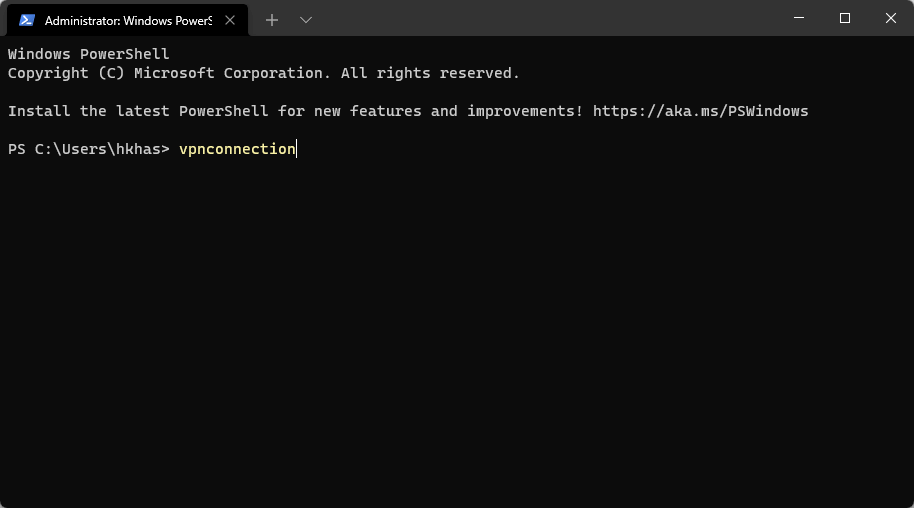 vpn connection powershell