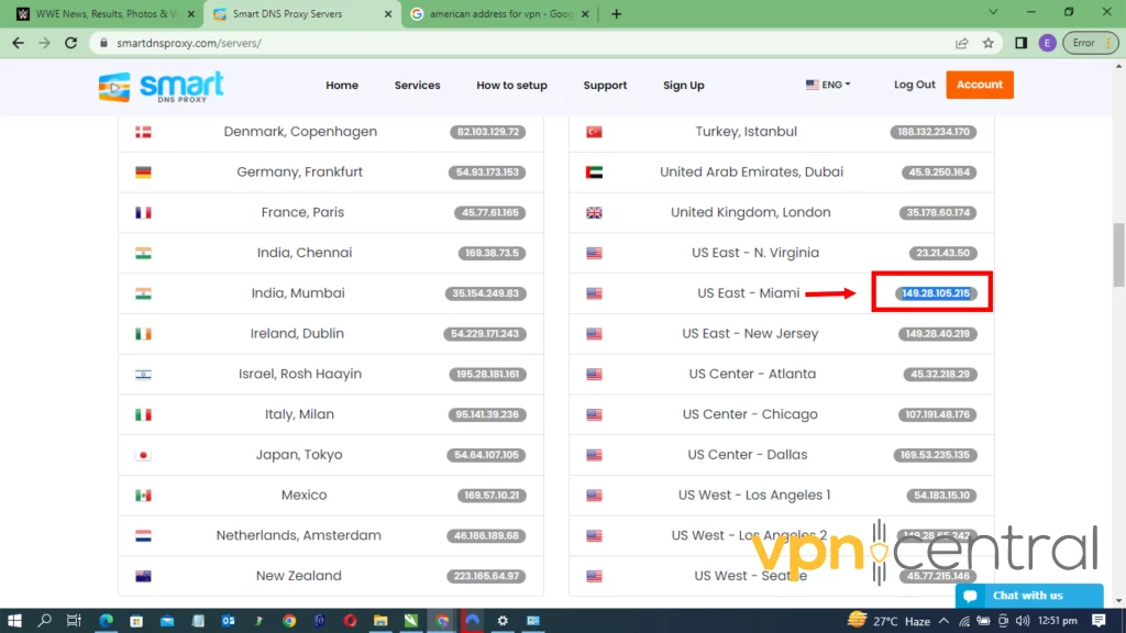 smart dns us servers