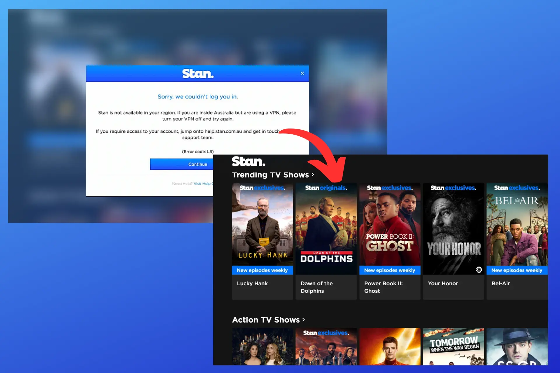 stan tv not working with vpn