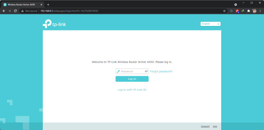 tp link login page