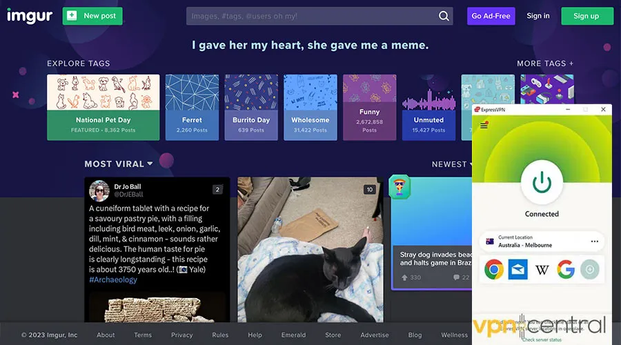 Enjoying Imgur with VPN