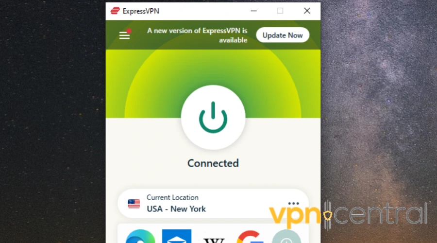 expressvpn connected to us