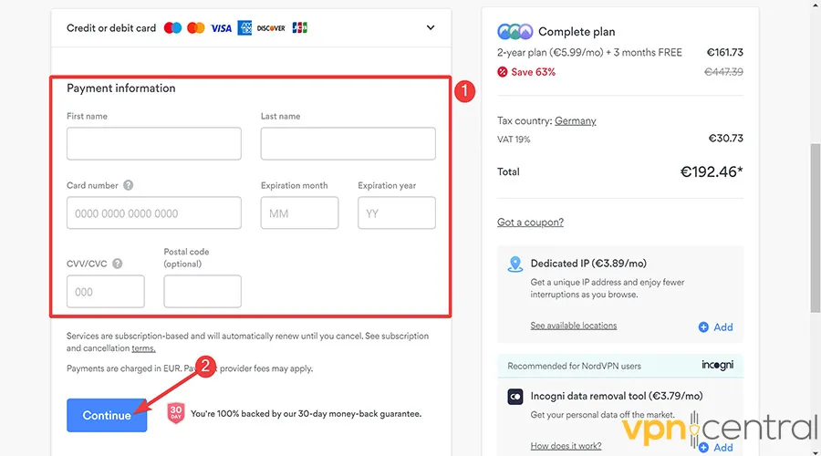 Providing billing information