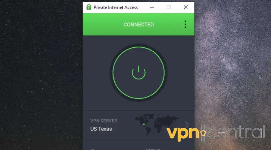 connect to server pia