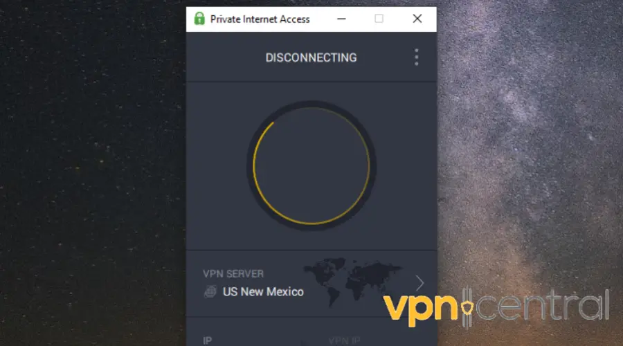 disconnect from vpn