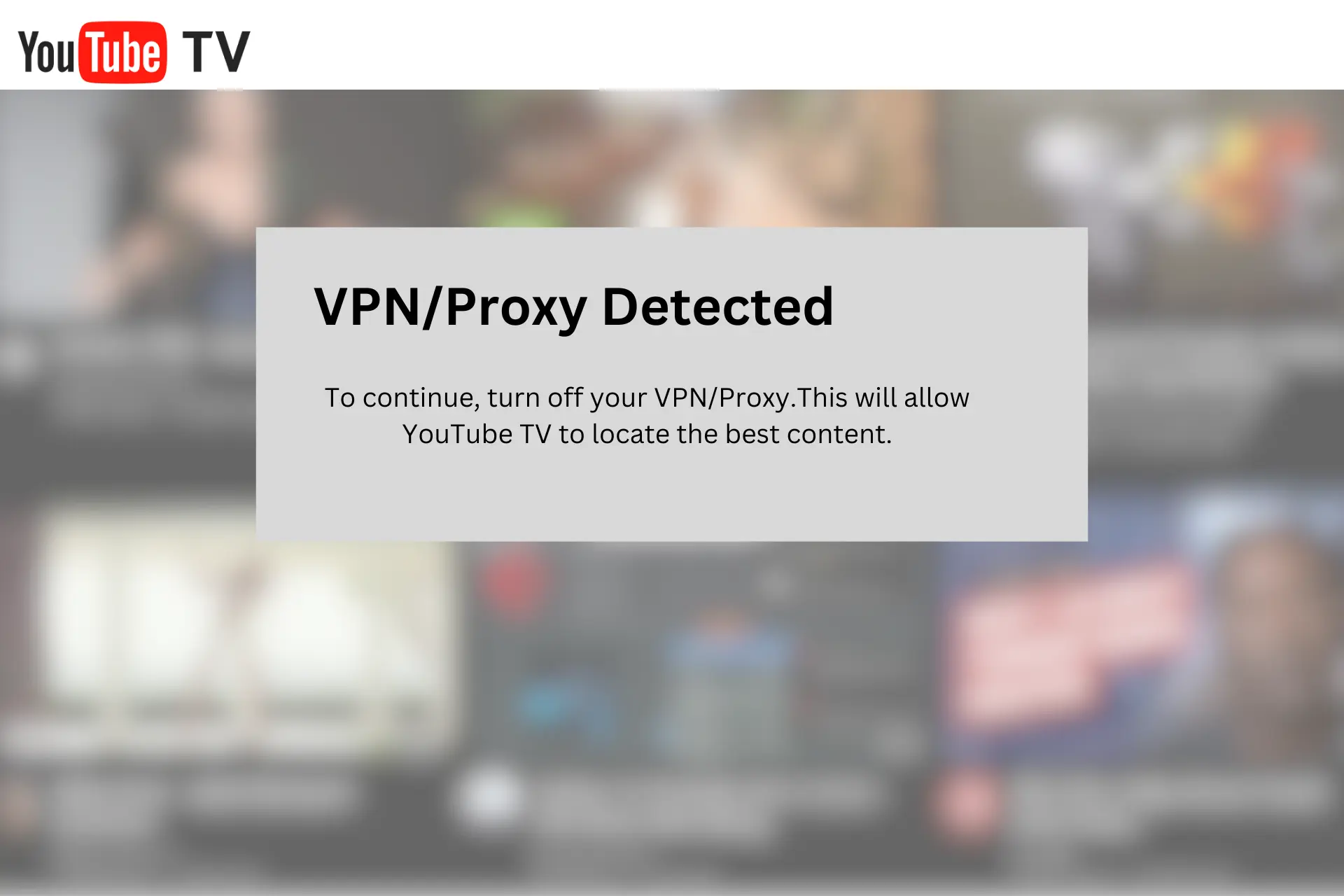 youtube tv not wokring with vpn