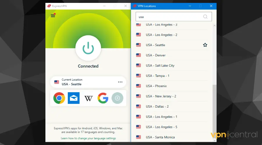 expressvpn server locations