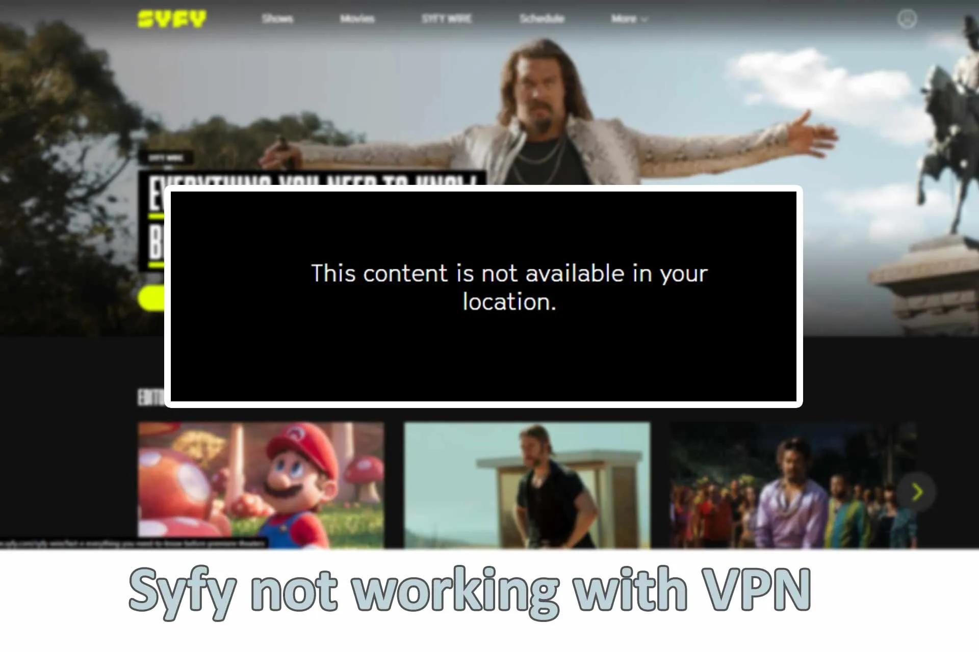 Syfy not working with VPN