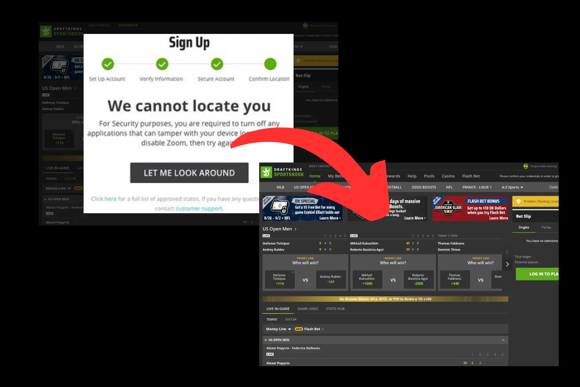 draftkings not working with vpn