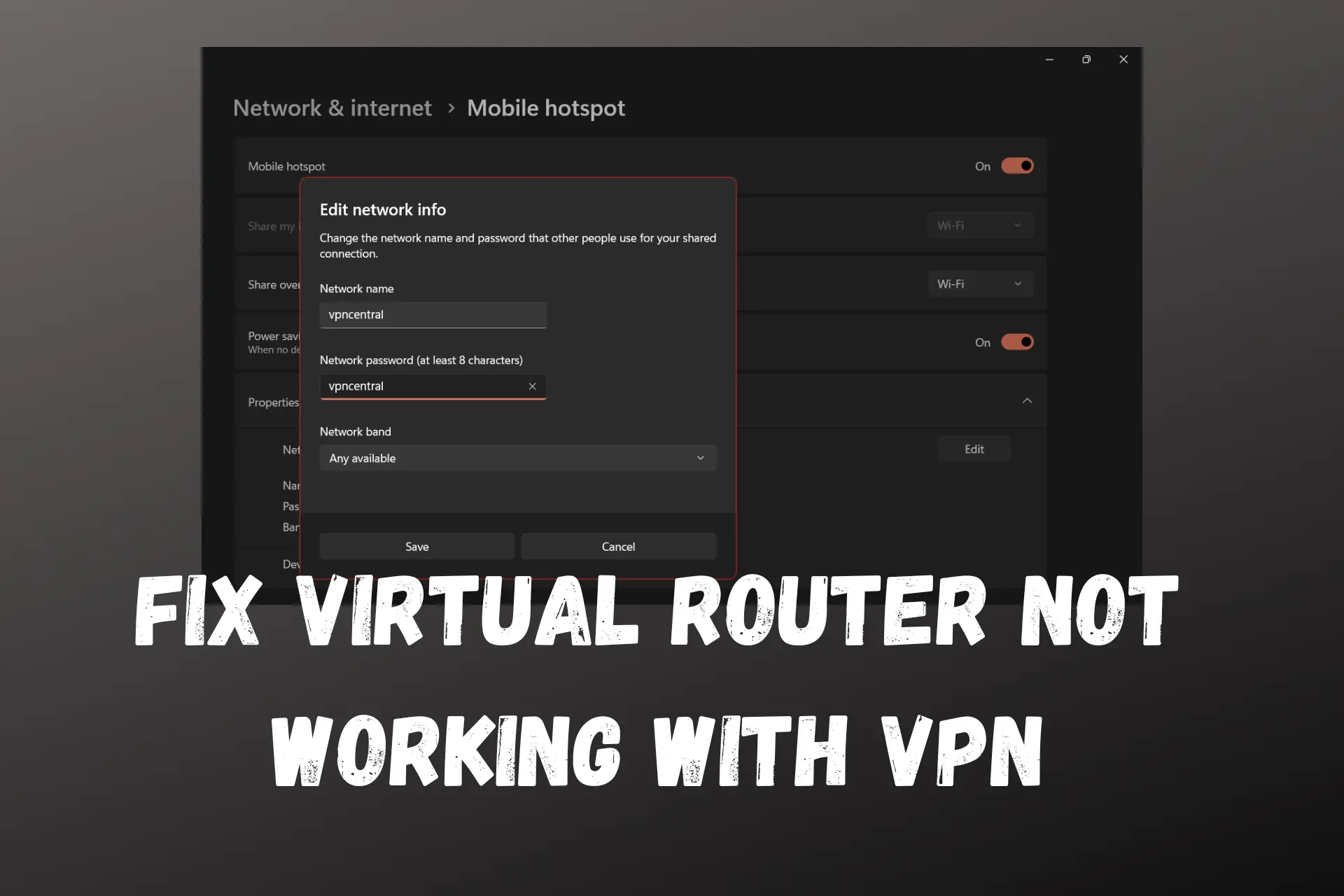 virtual router not working with vpn
