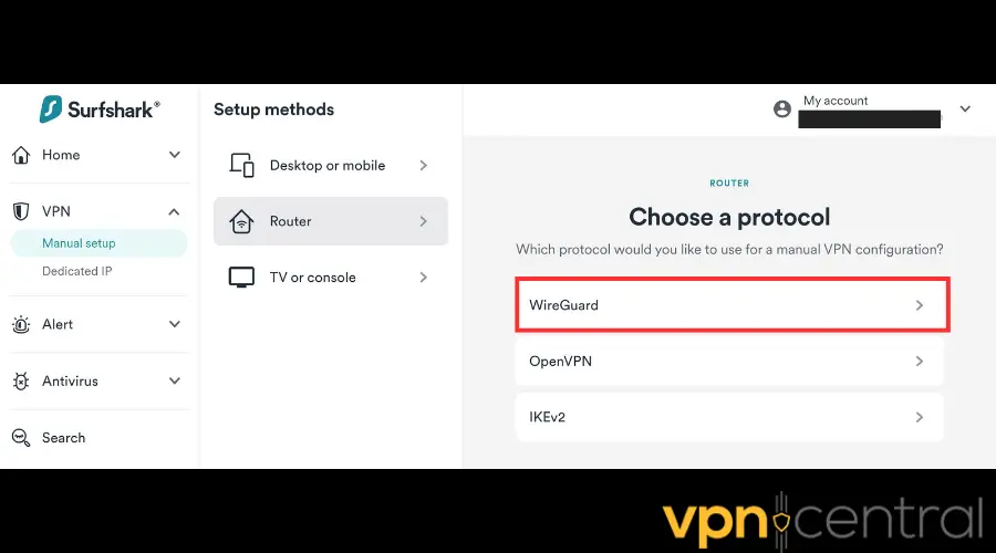 Surfshark VPN WireGuard protocol